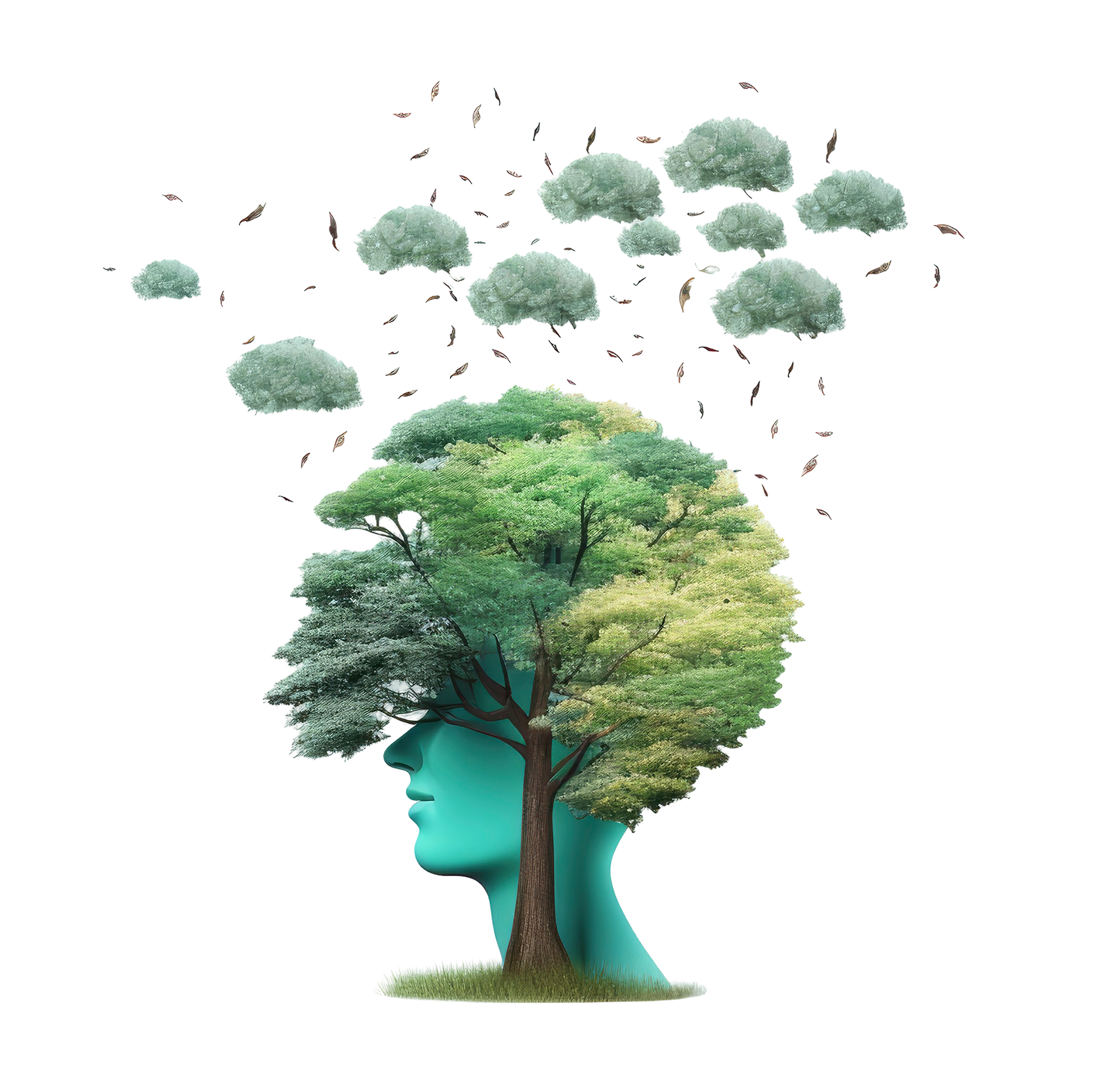 A tree growing from a human profile